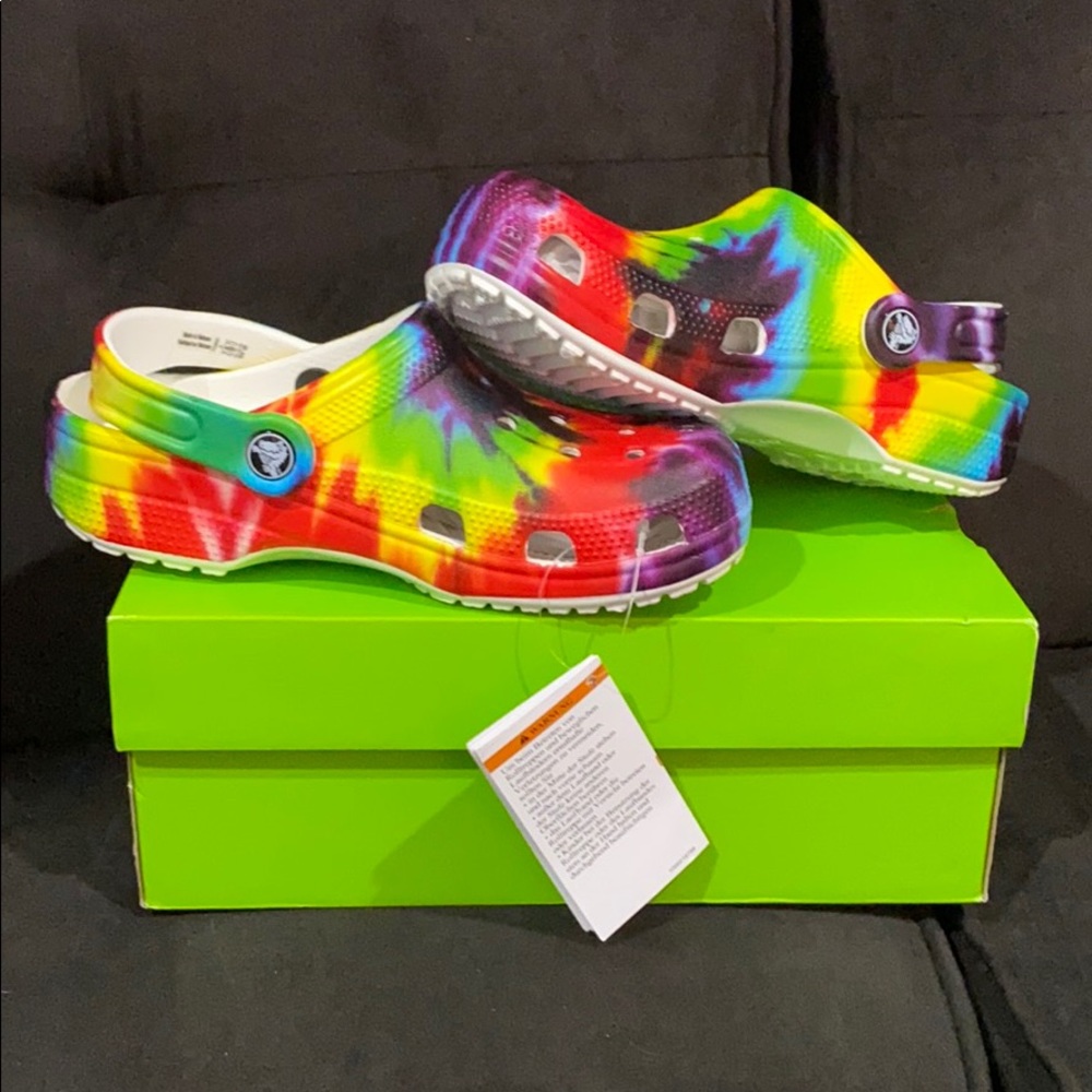Kids rainbow crocs